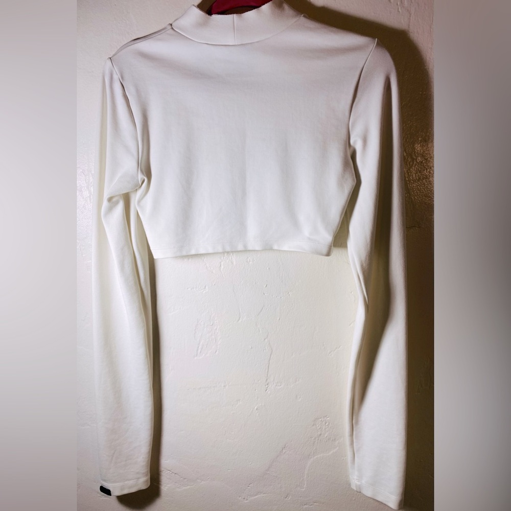 PumaxFENTY mock turtleneck white double layered long sleeve top